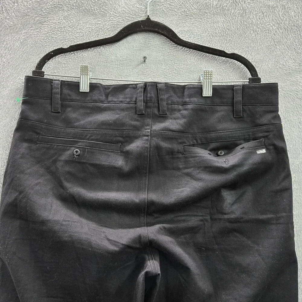 Hurley Men Pants 34 Black Chino BV1696 Casual Button 31